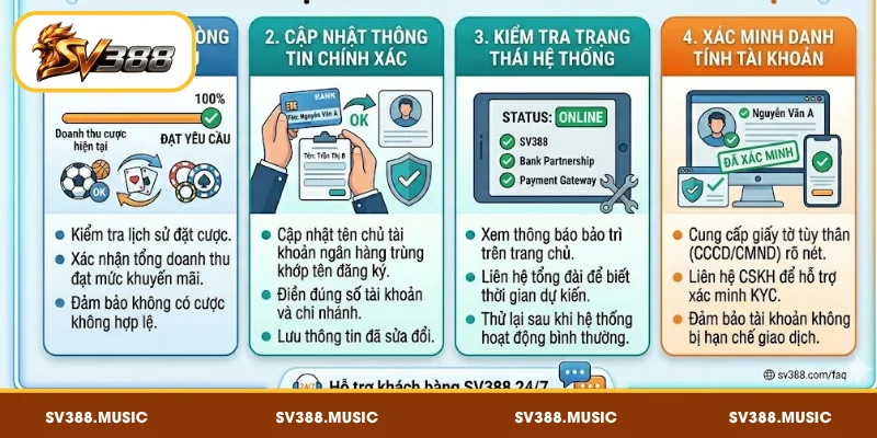 Cách khắc phục lỗi rút tiền SV388