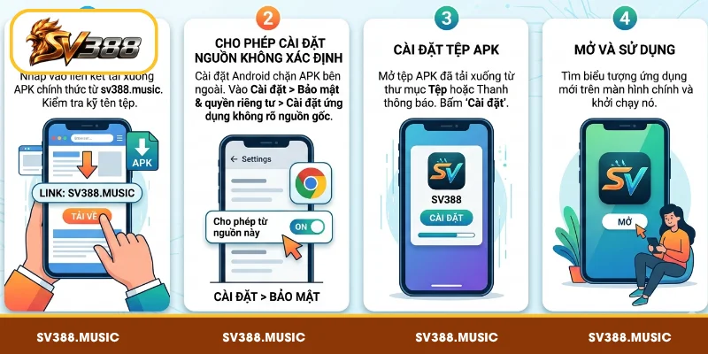 Hướng dẫn cài lại app SV388 từ link APK đại lý